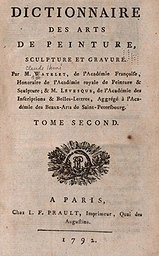Title page of Watelet - Dictionnaire des arts de peinture, sculpture et gravure (1792)